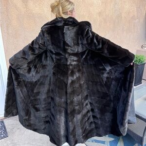 Designed by Zandra Rhodes - Neiman Marcus, Full-length Black Mink Fur Coat